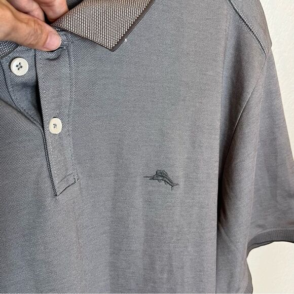 Tommy Bahama Classic Cotton/Polyester Blend Golf Polo in Gray size XL - Picture 11 of 11